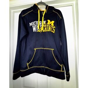 Michigan Wolverines‎ Mens Sweatshirt Small Navy Gold Hoodie Top NCAA